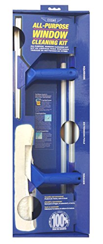 Kit de Limpieza de Ventanas Ettore 17050: Incluye Limpiaparabrisas de 12, Lavadora de Microfibra de 10 y Polo Extensible de 42, Azul - imagen 4
