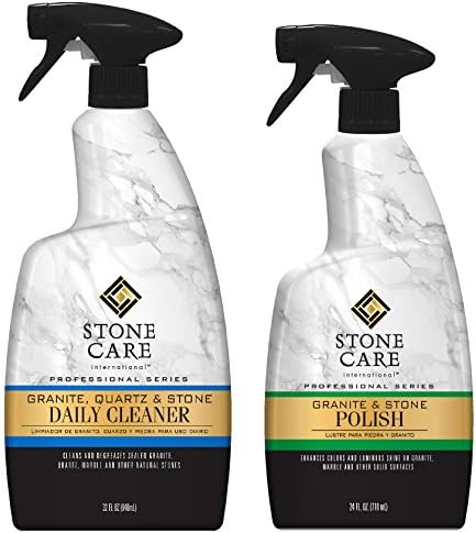 Combo de Limpiador y Pulidor para Piedra de Granite Care International - Ideal para Granito, Mármol, Pizarrón, Cuarzo, Corian y Más. - imagen 1