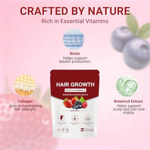 Gomitas Norce Sactor Lumin para el cabello con Biotina y Colágeno, Sabor Berry Mixto, 60 gomitas veganas y no transgénicas para el crecimiento - imagen 4