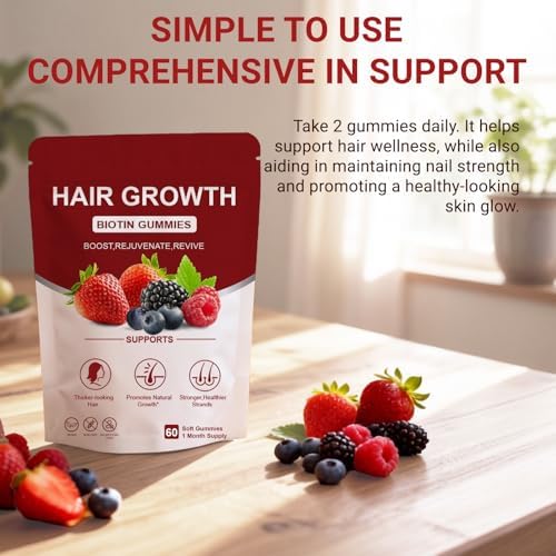 Gomitas Norce Sactor Lumin para el cabello con Biotina y Colágeno, Sabor Berry Mixto, 60 gomitas veganas y no transgénicas para el crecimiento - imagen 5