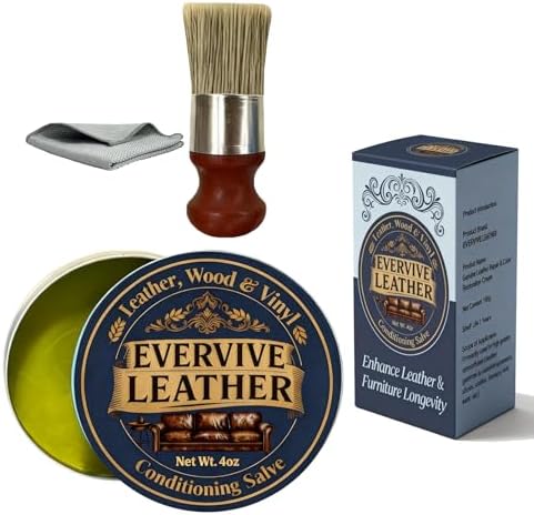 Salvador de Cuero y Madera - Pulidor y Acondicionador de 4oz con Brocha y Paño de Microfibra, para Sofás de Cuero, Asientos de Auto, Mesas de Madera - imagen 1