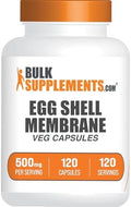 Cápsulas de Membrana de Cáscara de Huevo BulkSupplements.com - Suplemento de Colágeno, Libre de Lácteos y Gluten - 1 Cápsula por Porción (500mg), 120 - imagen 1
