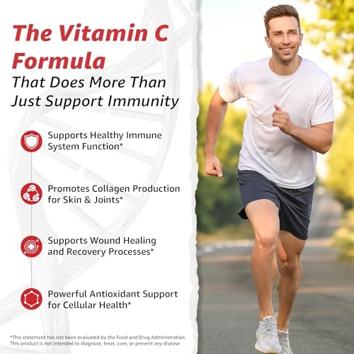 10X Health Vitamina C 1000mg - 120 Cápsulas - Alta Dosis de Ácido Ascórbico para Inmunidad, Antioxidantes y Soporte de Colágeno - Sin OGM, Sin Gluten - imagen 3