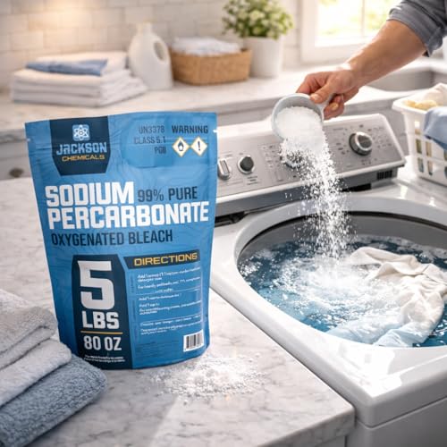 Percarbonato de Sodio 5 lb – Aditivo para Lavado Sin Cloro, Limpiador Ecológico de Manchas y Olores, Polvo de Blanqueo Oxigenado - imagen 4