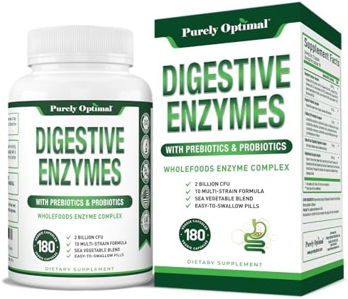 Enzimas Digestivas Purely Optimal para Hombres y Mujeres – Suplemento Multienzimático para Alivio de Inflamación, Digestión y Soporte de Comidas - imagen 1