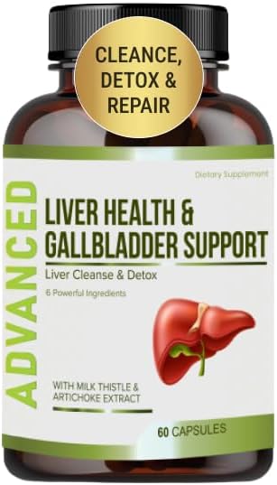 Fórmula de Salud Hepática y Soporte para la Vesícula Biliar - Detox y Reparación del Hígado con Extracto de Alcachofa, Cardo Mariano y Hoja de Diente - imagen 1
