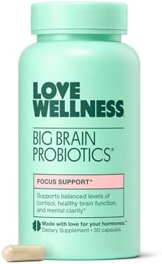 Suplemento de Probióticos Love Wellness Big Brain | Apoyo Nootrópico para la Memoria y Concentración | Claridad Mental y Ánimo | Reishi, Chaga y - imagen 1