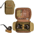 Funda de Lona encerada Yarwo para Pipas de Tabaco, Almacena 2 Pipas y Accesorios, Bolsa Impermeable para Fumar con Soporte de Cuero, Solo Bolsa - imagen 1