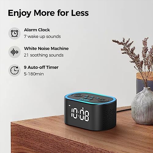 Reloj Despertador Digital Reacher con Máquina de Sonido Blanco, 21 Sonidos Relajantes, 7 Sonidos de Despertar, 8 Luces Nocturnas, 32 Niveles de - imagen 2