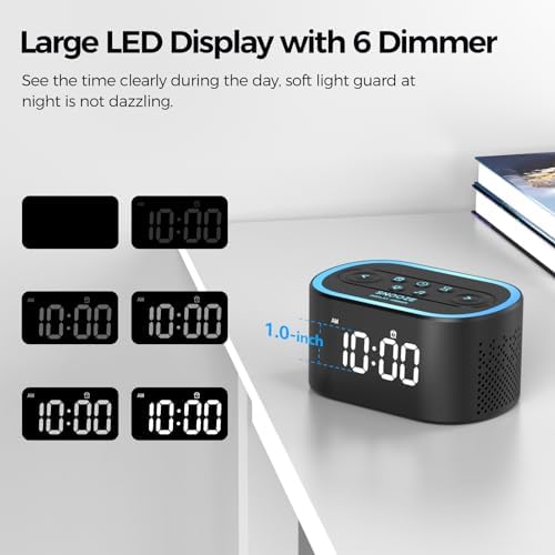 Reloj Despertador Digital Reacher con Máquina de Sonido Blanco, 21 Sonidos Relajantes, 7 Sonidos de Despertar, 8 Luces Nocturnas, 32 Niveles de - imagen 5