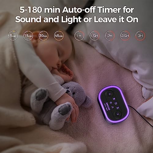 Reloj Despertador Digital Reacher con Máquina de Sonido Blanco, 21 Sonidos Relajantes, 7 Sonidos de Despertar, 8 Luces Nocturnas, 32 Niveles de - imagen 6