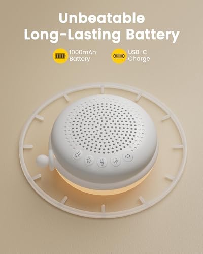 Máquina de Sonido Portátil Glocusent 3 en 1 para Bebés, Ruido Blanco para Dormir, Luz Nocturna y Altavoz Conectado, 34 Sonidos, Función de - imagen 4