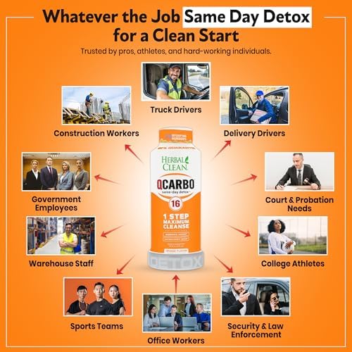 Herbal Clean Qcarbo16 Bebida Detox de Limpieza Total (16 fl oz) - Sabor Naranja, Ideal para Niveles Moderados de Toxinas, con Vitamina B2 y B12 para - imagen 2