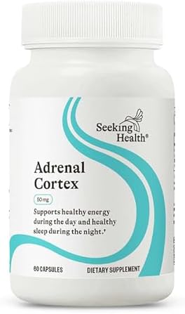 Suplemento Adrenal Cortex de Seeking Health - Apoyo a Sistema Nervioso y Energía - Libre de Gluten y Lácteos - 50 mg, 60 Cápsulas - imagen 1