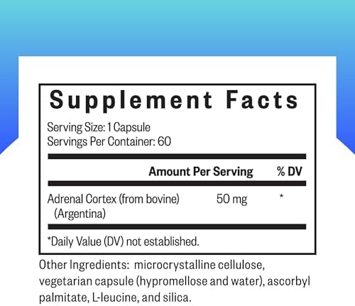 Suplemento Adrenal Cortex de Seeking Health - Apoyo a Sistema Nervioso y Energía - Libre de Gluten y Lácteos - 50 mg, 60 Cápsulas - imagen 2