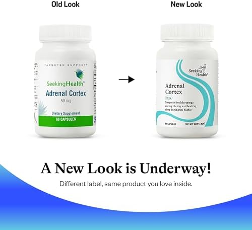 Suplemento Adrenal Cortex de Seeking Health - Apoyo a Sistema Nervioso y Energía - Libre de Gluten y Lácteos - 50 mg, 60 Cápsulas - imagen 6