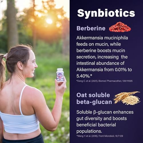 Probiótico FOLONA con Akkermansia GLP-1, Berberina y Fibra Prebiótica Beta-Glucano; 3 Mil Millones AFU, 60 Cápsulas (2 Meses) para Salud Digestiva - imagen 6