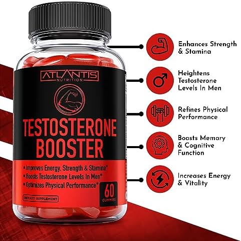 Gomitas Aumentadoras de Testosterona Atlantis Nutrition para Hombres - Mejora Fuerza y Resistencia - Optimiza Rendimiento y Mejora Masculina - 2 - imagen 2