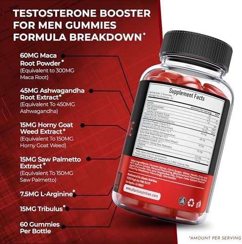 Gomitas Aumentadoras de Testosterona Atlantis Nutrition para Hombres - Mejora Fuerza y Resistencia - Optimiza Rendimiento y Mejora Masculina - 2 - imagen 6