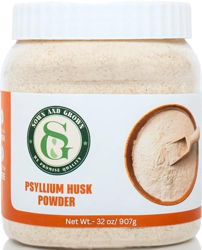 Polvo de Psyllium Husk Sownandgrown - 2lb, 32oz | Fibra Dietética de Mezcla Fácil | Polvo Finamente Molido | Ideal para Repostería Keto | No - imagen 1