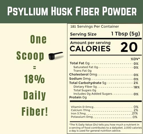 Polvo de Psyllium Husk Sownandgrown - 2lb, 32oz | Fibra Dietética de Mezcla Fácil | Polvo Finamente Molido | Ideal para Repostería Keto | No - imagen 2