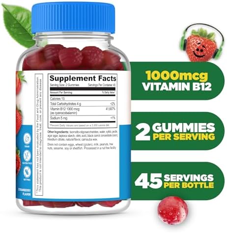 Gomitas de Vitamina B12 Sin Azúcar Lifeable para Niños | 1000 mcg | Sabor Delicioso | Apoyo Energético, de Ánimo y Metabolismo | 90 Gomitas - imagen 2