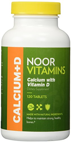 Noor Vitamins Halal Calcio Plus Vitamina D para Huesos e Inmunidad | 600 mg de Calcio y 800 UI (20 mcg) de D2 por Tableta | 120 Tabletas Vegetarianas - imagen 1