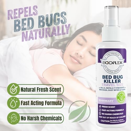 Spray Matamoscas para Cama en Paquete de 3 - Tamaño de Viaje Aprobado por TSA - Repelente de Chinches, Ácaros, Piojos y Pulgas con Aceites Esenciales - imagen 2