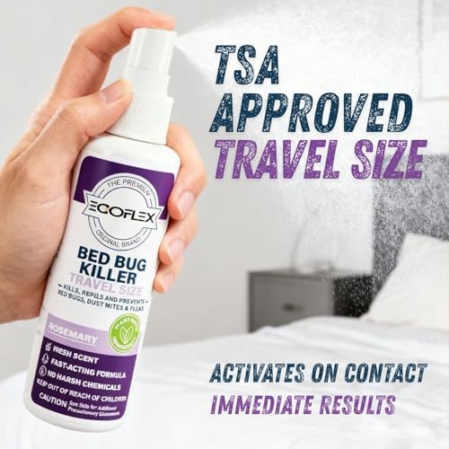 Spray Matamoscas para Cama en Paquete de 3 - Tamaño de Viaje Aprobado por TSA - Repelente de Chinches, Ácaros, Piojos y Pulgas con Aceites Esenciales - imagen 3