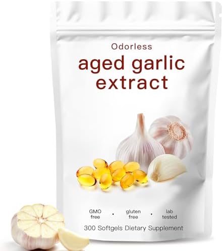 Extracto de Ajo Envejecido, Cápsulas Orgánicas Sin Olor para Corazón e Inmunidad, Suplementos Antioxidantes Vegetarianos, No Transgénicos, Sin - imagen 1