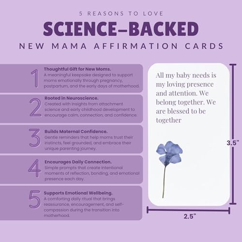 Tarjetas de Afirmaciones para Nuevas Mamás | 50+ Afirmaciones Diarias Basadas en Ciencia para Apoyo Postparto | Regalos para Nuevas Madres | Presente - imagen 2