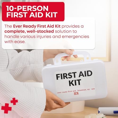 Kit de ros Auxilios para 10 Personas - Cumple con OSHA y ANSI Clase A, Kit de Emergencia Completo para Hogar, Oficina o Obra - imagen 2