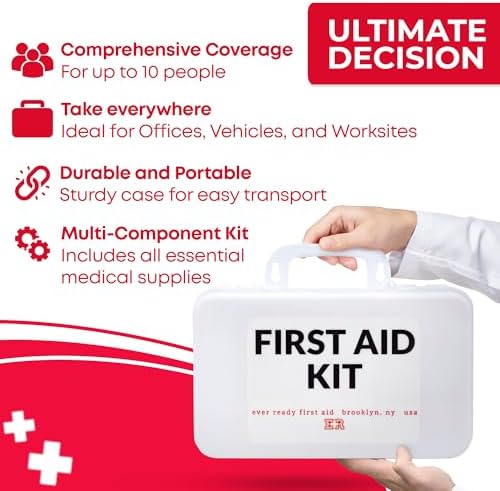 Kit de ros Auxilios para 10 Personas - Cumple con OSHA y ANSI Clase A, Kit de Emergencia Completo para Hogar, Oficina o Obra - imagen 3
