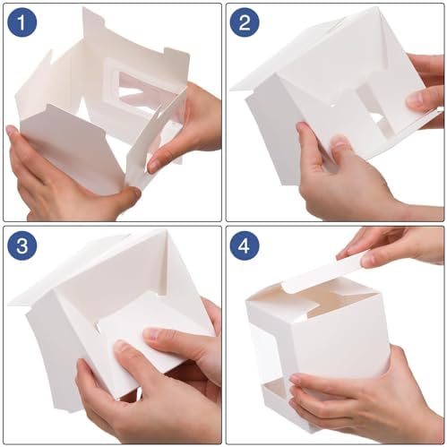 Cajas de Regalo AVLA 50 Piezas para Sublimación de Tazas, 4.3x4.3x5'' Blancas, para Tazas Transparentes de 12OZ y 15OZ, con Ventana Clara, Caja de - imagen 3