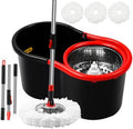 Set de Cubeta y Mop de Giro con Escurridor, Sistema de Mop y Cubeta 360° con 3 Repuestos de Microfibra y Mango Extensible de 50 para Limpiar Pisos - imagen 1