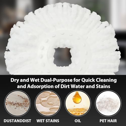 Set de Cubeta y Mop de Giro con Escurridor, Sistema de Mop y Cubeta 360° con 3 Repuestos de Microfibra y Mango Extensible de 50 para Limpiar Pisos - imagen 5