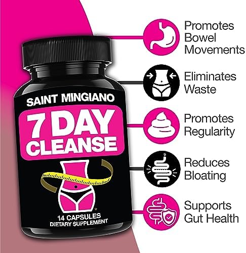 Programa de Limpieza de 7 Días Saint Mingiano | Detox de Colon con Laxante Natural para Estreñimiento y Hinchazón | Suplementos de Hoja de Senna de - imagen 5