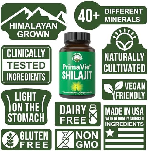 Cápsulas PrimaVie de Shilajit Purificado con Polvo de Shilajit Puro. Suplemento Natural Clínicamente Probado con 40+ Minerales Traza y Ácido Fúlvico. - imagen 3