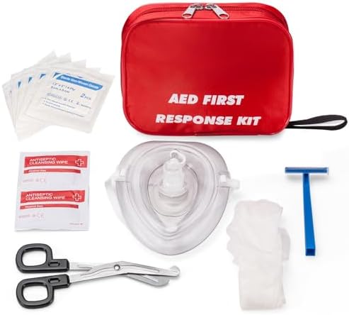 Kit de ros Auxilios AED con RCP, Guantes, Navaja, Tijeras, Gasas y Toallitas Desinfectantes para Entrenamiento AED - imagen 1