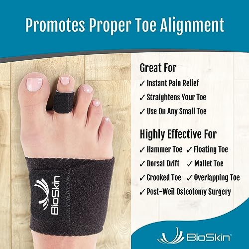 Corrector de Dedos en Martillo BioSkin - Corrector Patente para Mujeres y Hombres, Alivio del Dolor en los Pies, 1 Faja de Compresión y 2 Correas - imagen 2