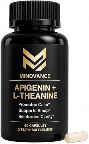 Mindvance Apigenina 100mg con L-Theanina 200mg Cápsulas Veganas para Sueño, Relajación, Claridad y Calma | Sin Melatonina | 60 Cápsulas - imagen 1