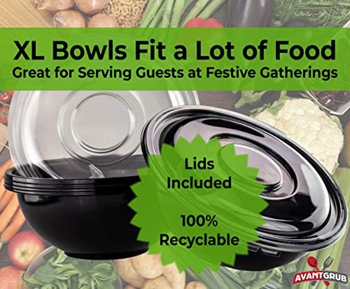 Tazones Desechables Grandes de 160 Oz con Tapa, 4 Piezas - Ideales para Comida Fría o Caliente en Fiestas, Picnics y Buffets - imagen 4