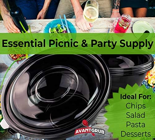 Tazones Desechables Grandes de 160 Oz con Tapa, 4 Piezas - Ideales para Comida Fría o Caliente en Fiestas, Picnics y Buffets - imagen 5