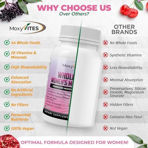 Multivitamínico Metilado para Mujeres con Hierro - 44 Nutrientes Orgánicos y Fermentados - Vitamina Diaria para Apoyo Completo, 90 Cápsulas Veganas, - imagen 4