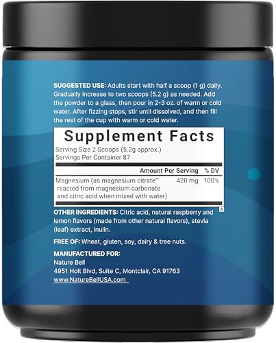 Polvo de Magnesio Calm, 1lb | Mezcla para Bebida de Sueño, Soporte Muscular, Óseo y del Ánimo – Sabor Limón Frambuesa Sin Azúcar – Citrato de - imagen 7