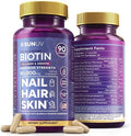 SUNUV Biotina 10,000mcg | Colágeno | Queratina | Ácido Hialurónico - Vitaminas para el Crecimiento del Cabello de 80,000mcg para Piel y Uñas - - imagen 1