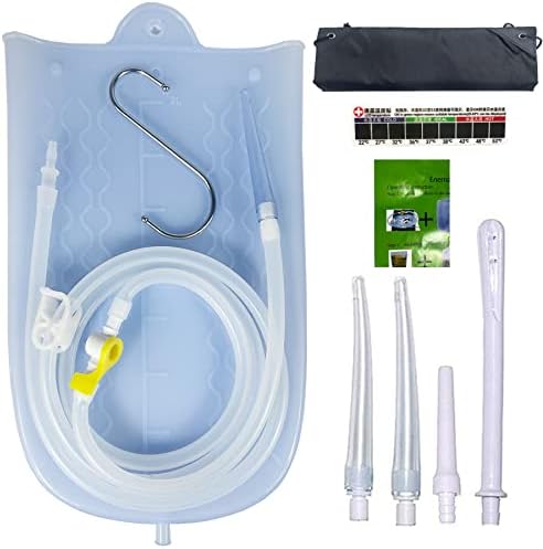 Kit de Bolsa de Enema de Silicona GNEGKLEAN con Manguera de 6.3ft, 5 Puntas, Válvula de Flujo Controlable y Termómetro de Agua - Capacidad de 2 - imagen 1