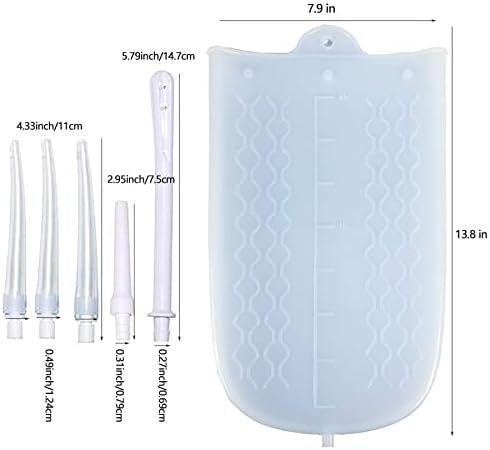 Kit de Bolsa de Enema de Silicona GNEGKLEAN con Manguera de 6.3ft, 5 Puntas, Válvula de Flujo Controlable y Termómetro de Agua - Capacidad de 2 - imagen 3