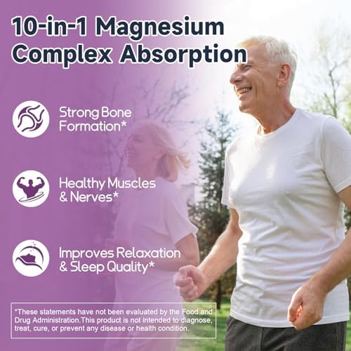 Suplemento Complejo de Magnesio 10 en 1 con Probióticos, Prebióticos y Enzimas Digestivas, 100 Mil Millones CFU para Mujeres, Alta Absorción, Vegan y - imagen 3