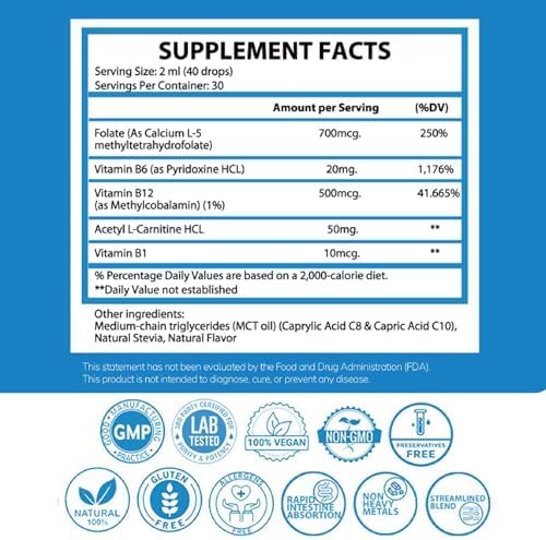 1Q Focus – Gotas Naturales de Soporte Cognitivo y Cerebral para Niños | Acetil L-Carnitina + B1, B6, B12 y Folato | Sin Azúcar, Vegano, No OGM, Sin - imagen 6